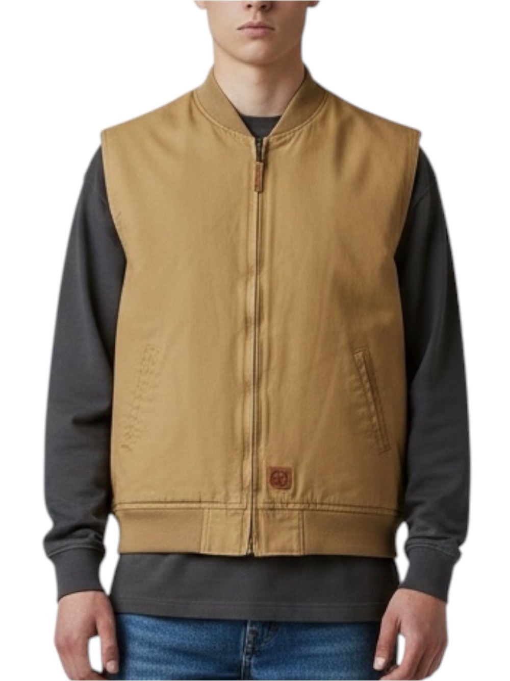 BERNE Sherpa Lined HEAVY Full Zip Utility Vest — no size tag — see measurements
